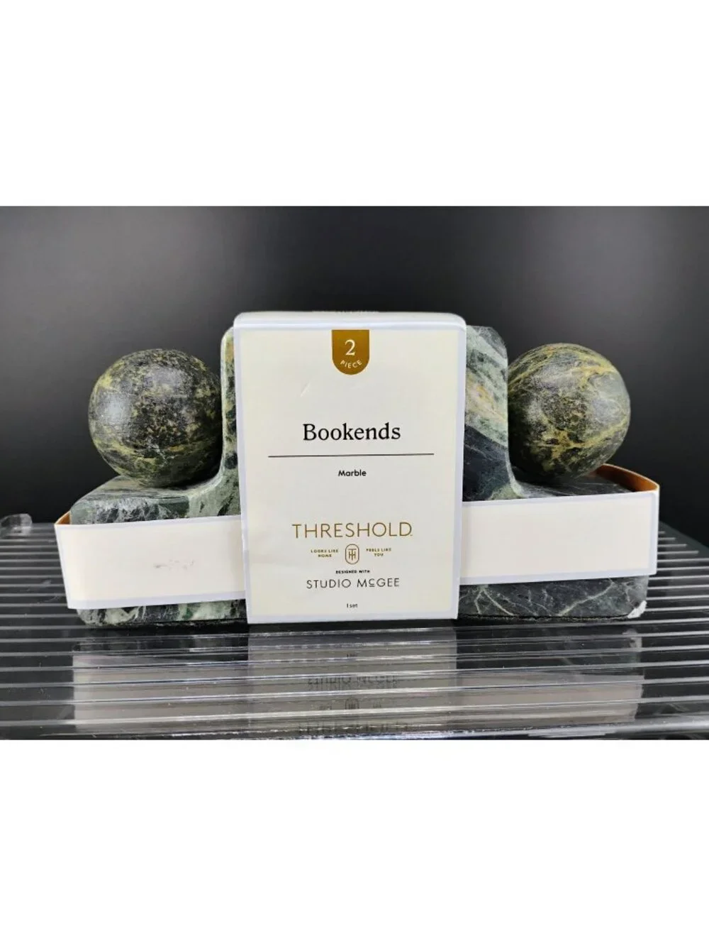 Decorative Marble Bookends By Threshold Studio McGee 2 Pc Set